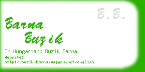 barna buzik business card